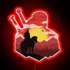 Gerald The Witcher Silhouette Art RGB Neon Sign