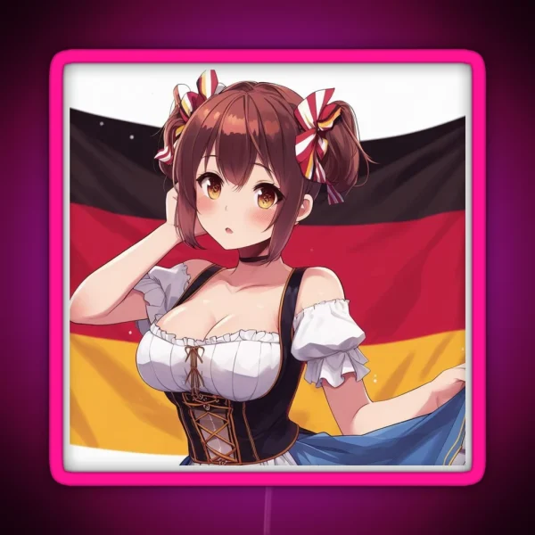 German Anime Girl RGB Neon Sign