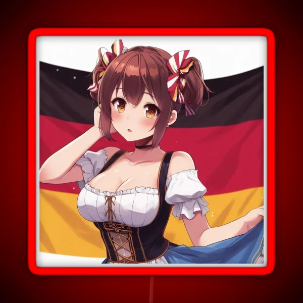 German Anime Girl RGB Neon Sign