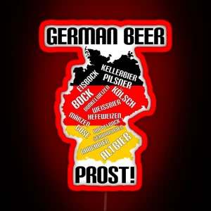 German Beer Prost Black Text RGB Neon Sign