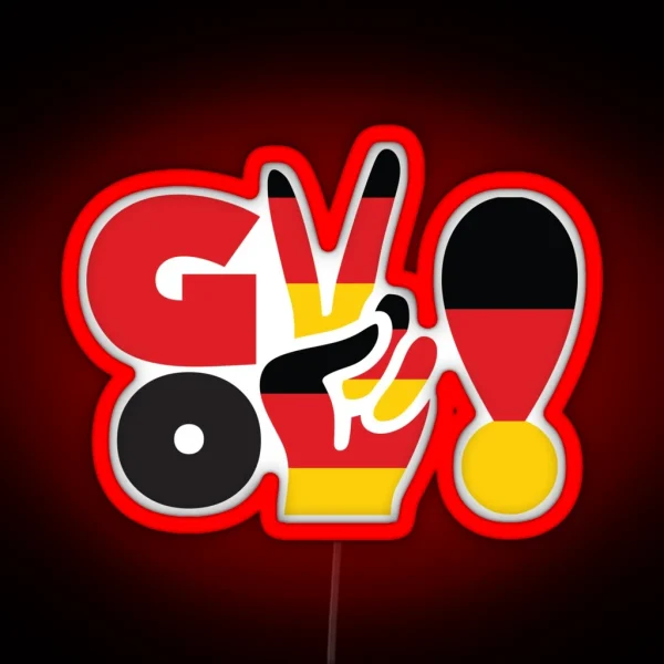 German Deutschland Pride Theme RGB Neon Sign