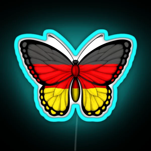 German Flag Butterfly RGB Neon Sign