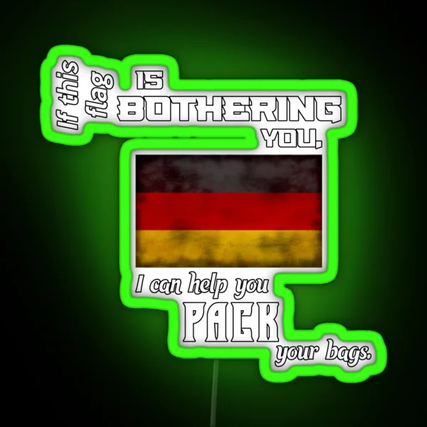 German Flag Pack Your Bags RGB Neon Sign