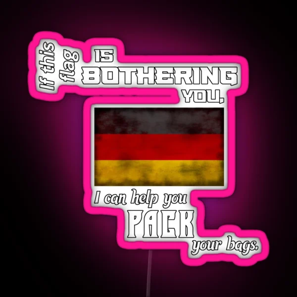 German Flag Pack Your Bags RGB Neon Sign