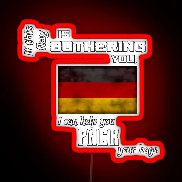 German Flag Pack Your Bags RGB Neon Sign