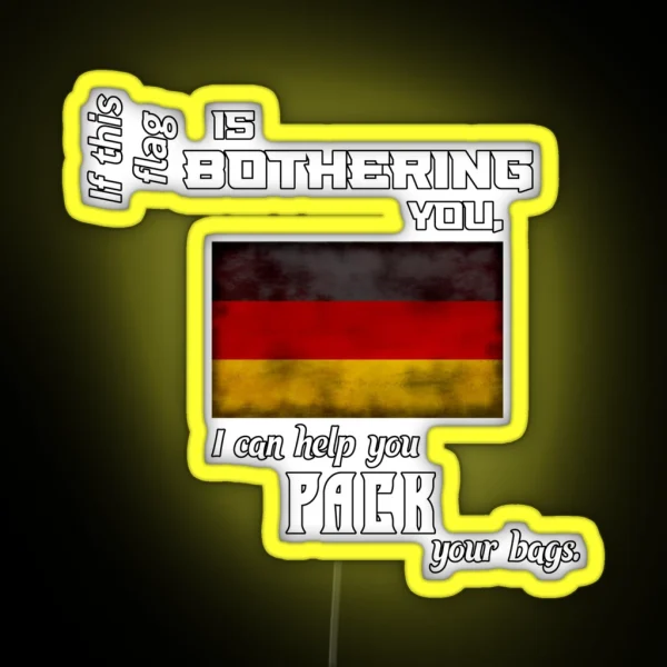 German Flag Pack Your Bags RGB Neon Sign