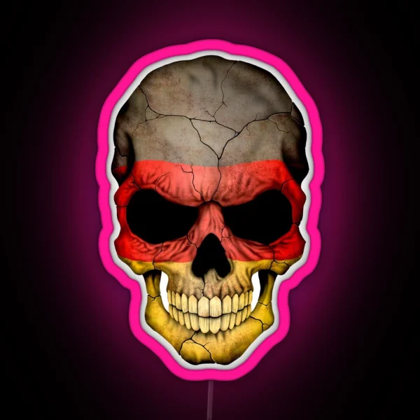 German Flag Skull RGB Neon Sign