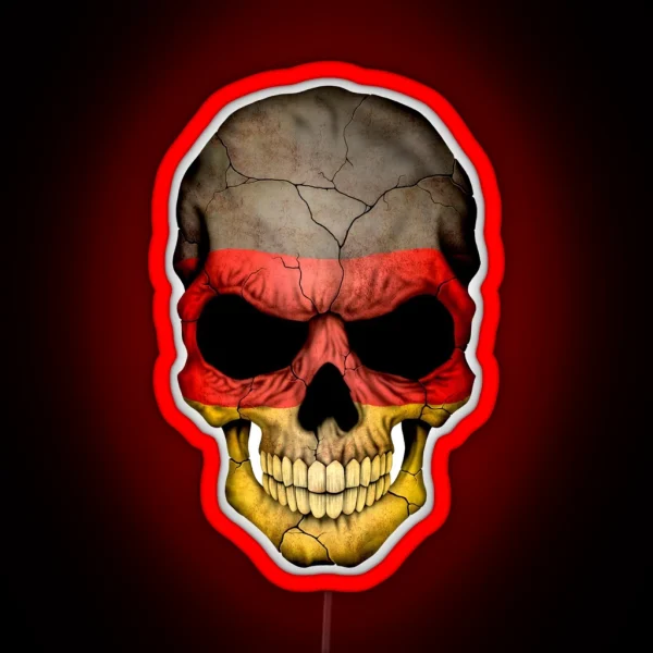 German Flag Skull RGB Neon Sign