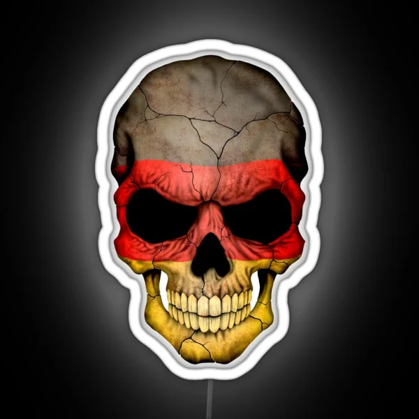 German Flag Skull RGB Neon Sign