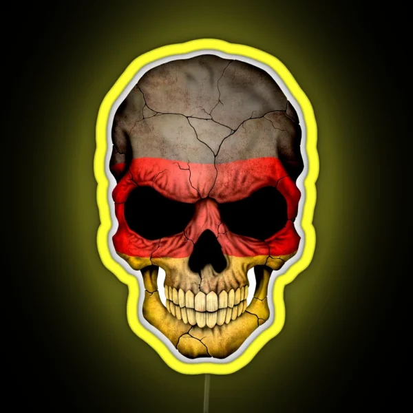 German Flag Skull RGB Neon Sign