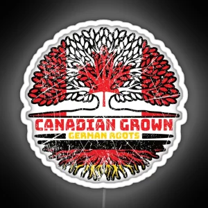 German Germany Canadian Canada Tree Roots Flag RGB Neon Sign
