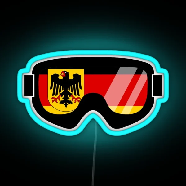 German Goggles Goggle Flag Art Dopeyart RGB Neon Sign