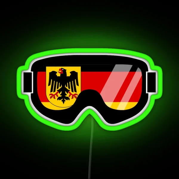 German Goggles Goggle Flag Art Dopeyart RGB Neon Sign