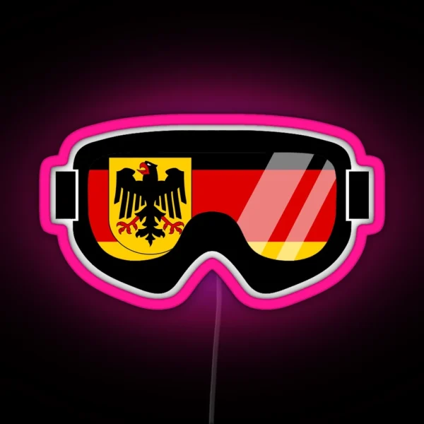 German Goggles Goggle Flag Art Dopeyart RGB Neon Sign