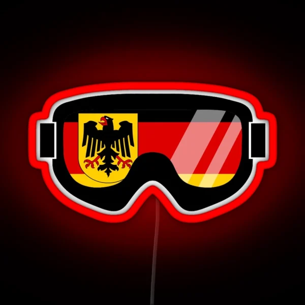 German Goggles Goggle Flag Art Dopeyart RGB Neon Sign