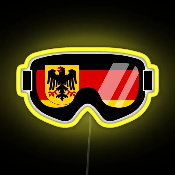 German Goggles Goggle Flag Art Dopeyart RGB Neon Sign