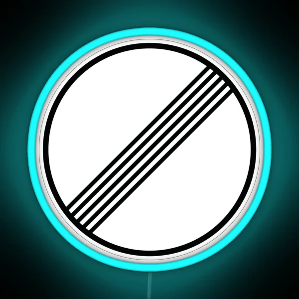 German No Speed Limit Sign Autobahn RGB Neon Sign