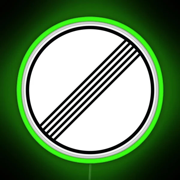 German No Speed Limit Sign Autobahn RGB Neon Sign