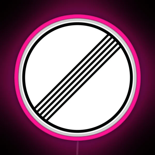 German No Speed Limit Sign Autobahn RGB Neon Sign