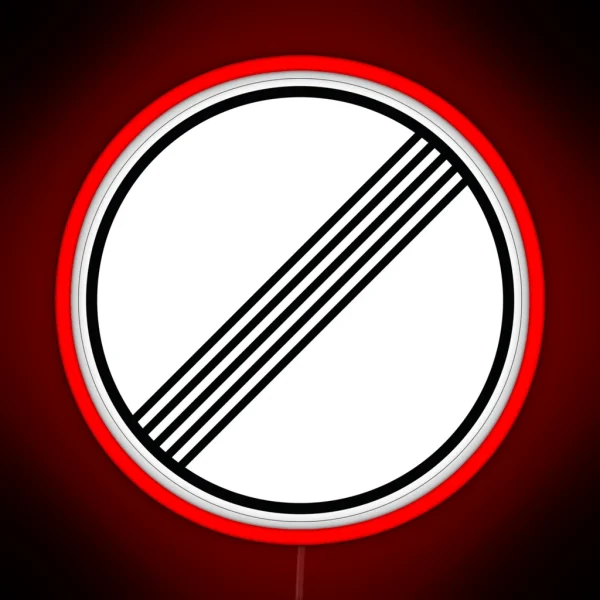 German No Speed Limit Sign Autobahn RGB Neon Sign