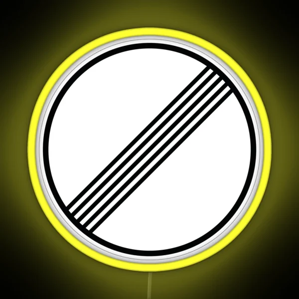 German No Speed Limit Sign Autobahn RGB Neon Sign