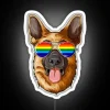 German Shepherd Gay Pride Flag LGBT Rainbow Sunglasses Dog Lover RGB Neon Sign - Image 5