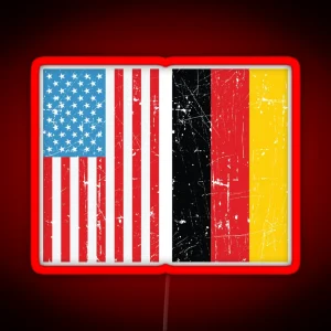 Germany American Flag Distressed RGB Neon Sign