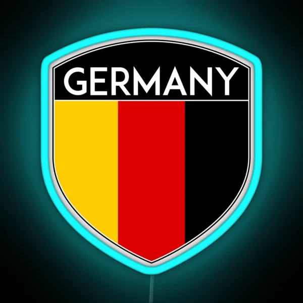 GERMANY DEUTSCHLAND FLAG CREST EMBLEM RGB Neon Sign