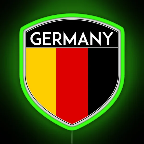 GERMANY DEUTSCHLAND FLAG CREST EMBLEM RGB Neon Sign