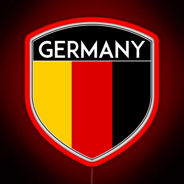 GERMANY DEUTSCHLAND FLAG CREST EMBLEM RGB Neon Sign