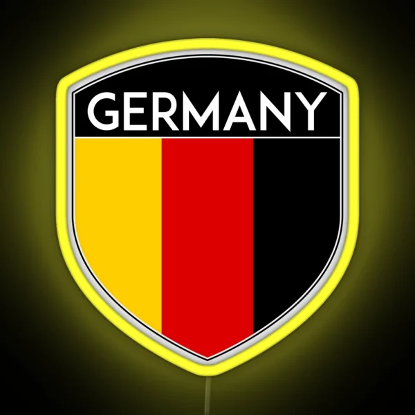 GERMANY DEUTSCHLAND FLAG CREST EMBLEM RGB Neon Sign