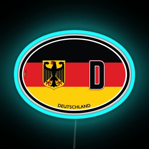 GERMANY Deutschland German DEUTSCH Vehicle ID Led Flag RGB Neon Sign