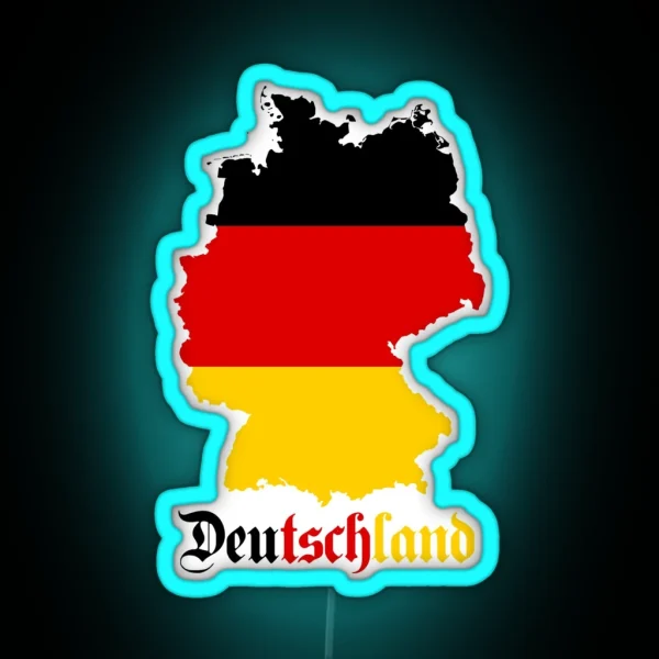 Germany Flag Map RGB Neon Sign