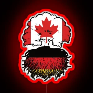 Germany German Canadian Canada Tree Roots Flag RGB Neon Sign