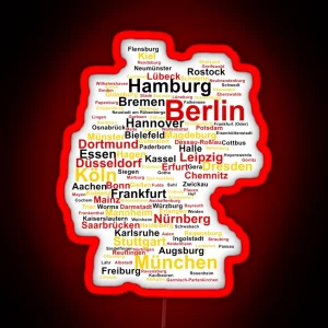 Germany Silhouette Cities RGB Neon Sign