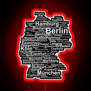 Germany Silhouette Cities RGB Neon Sign