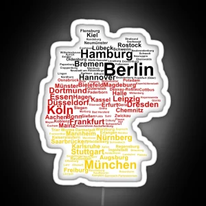 Germany Silhouette Cities RGB Neon Sign