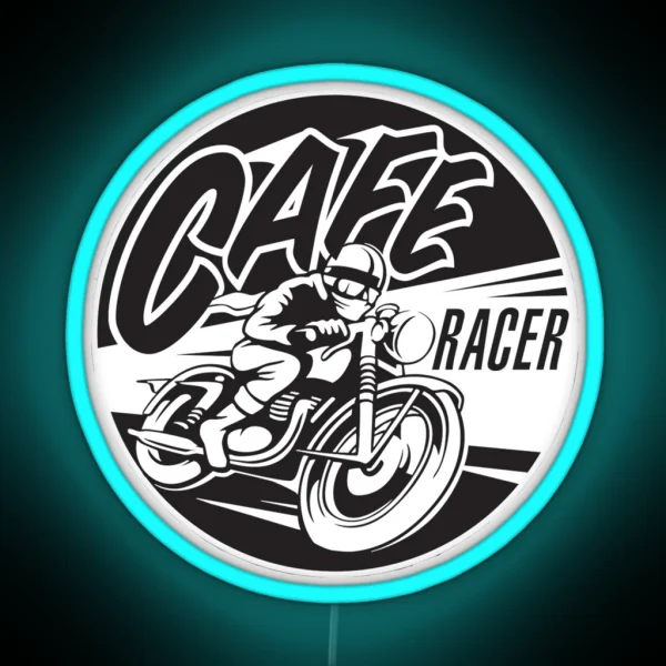 Get Cafe Racer TV Merchandise With A Classic Black And RGB Neon Sign