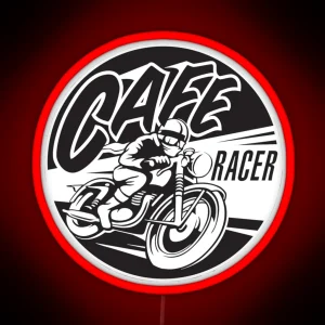 Get Cafe Racer TV Merchandise With A Classic Black And White Logo RGB Neon Sign
