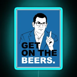 Get On The Beers Blue Dan Andrews Meme Classic RGB Neon Sign