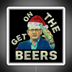 Get On The Beers Christmas Vintage Retro Dan Andrews Meme RGB Neon Sign