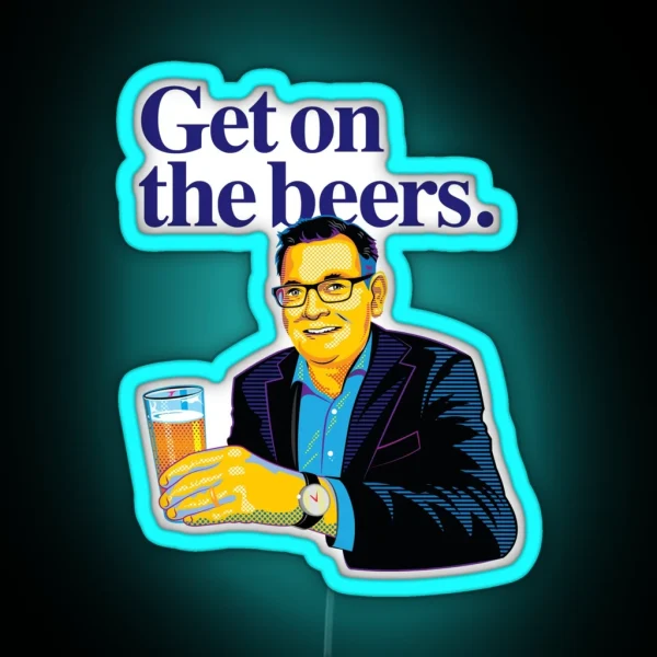 Get On The Beers Colour Graphic RGB Neon Sign
