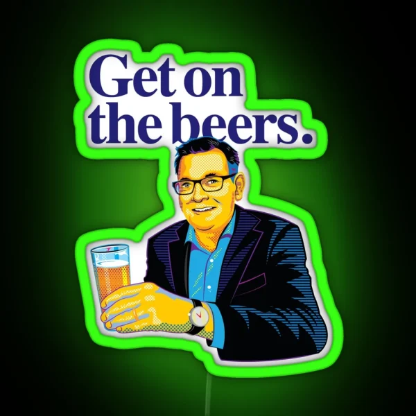 Get On The Beers Colour Graphic RGB Neon Sign