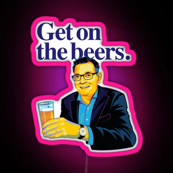 Get On The Beers Colour Graphic RGB Neon Sign