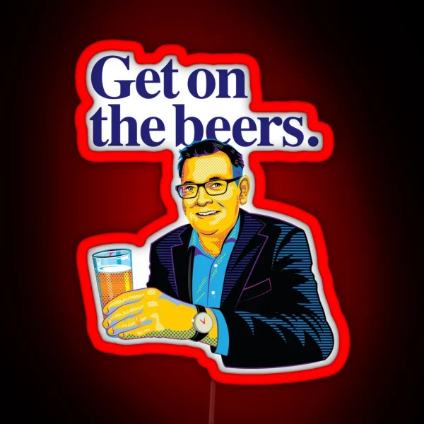 Get On The Beers Colour Graphic RGB Neon Sign