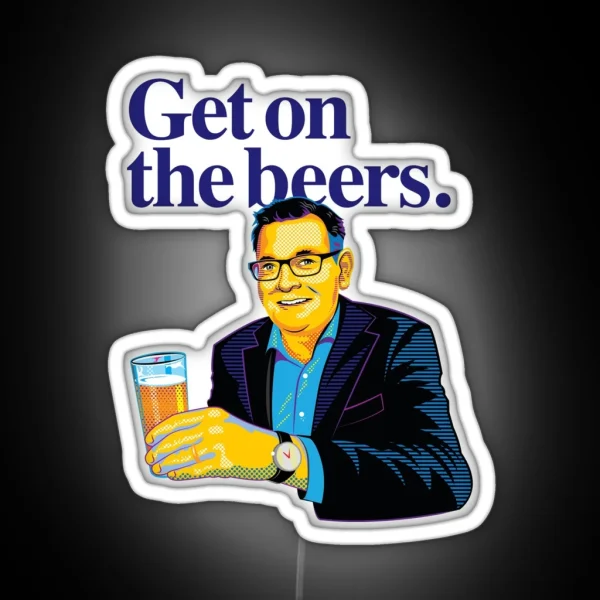Get On The Beers Colour Graphic RGB Neon Sign