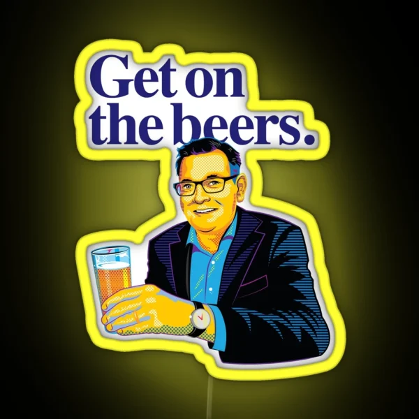 Get On The Beers Colour Graphic RGB Neon Sign