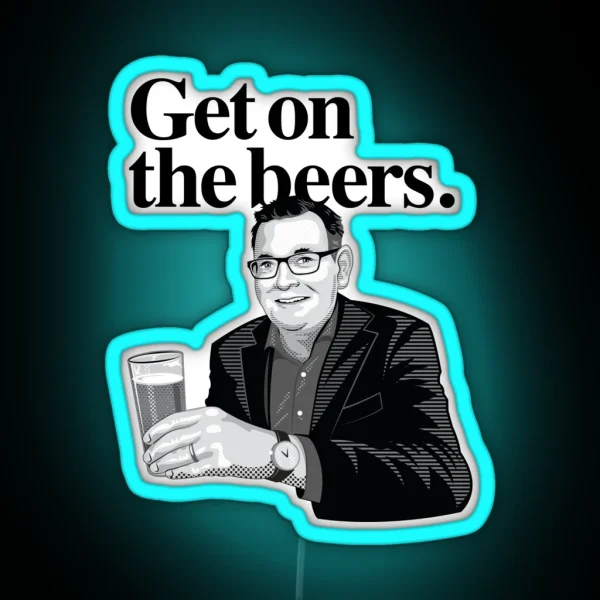 Get On The Beers Graphic RGB Neon Sign
