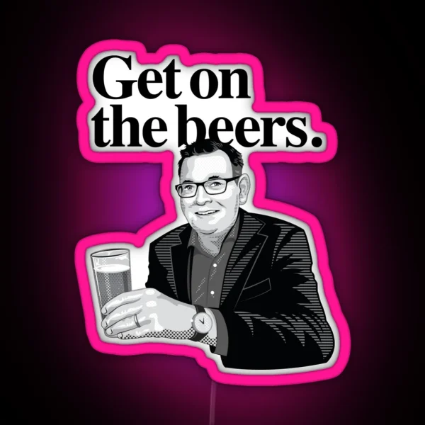 Get On The Beers Graphic RGB Neon Sign