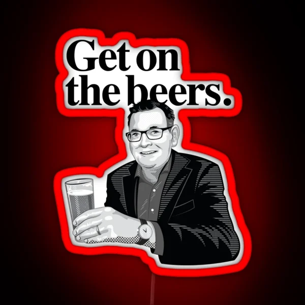 Get On The Beers Graphic RGB Neon Sign